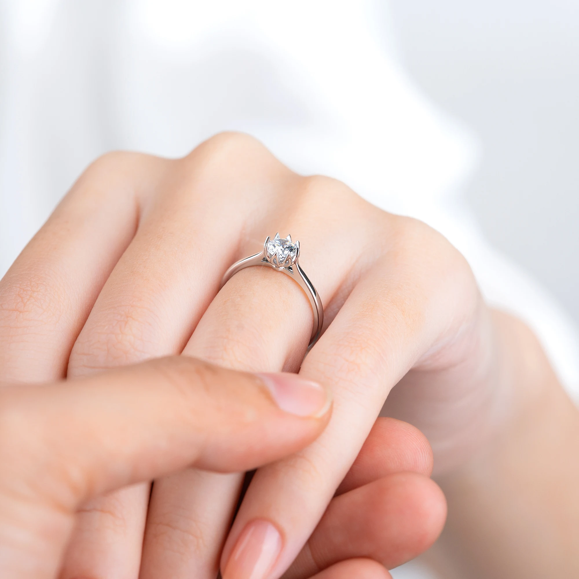 Shiny Floral Cathedral Engagement Ring NCH1513 6